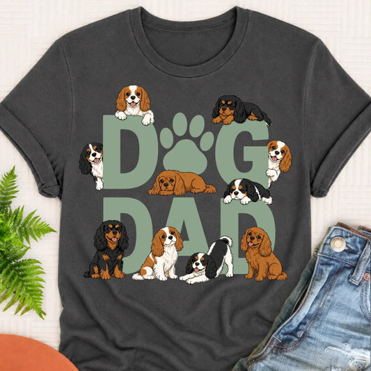 Cavalier Spaniel Fathers Day Dog Dad Unisex TShirt Pepper