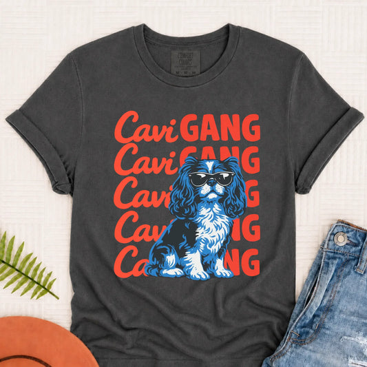 Cavalier Spaniel Gang Meme Unisex TShirt Pepper