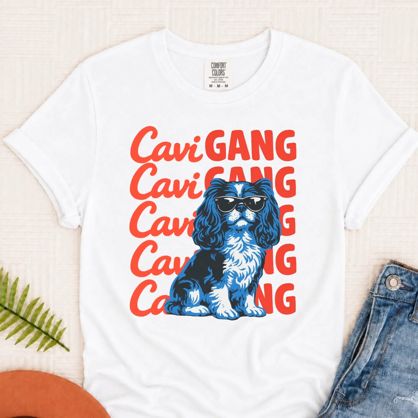 Cavalier Spaniel Gang Meme Unisex TShirt White