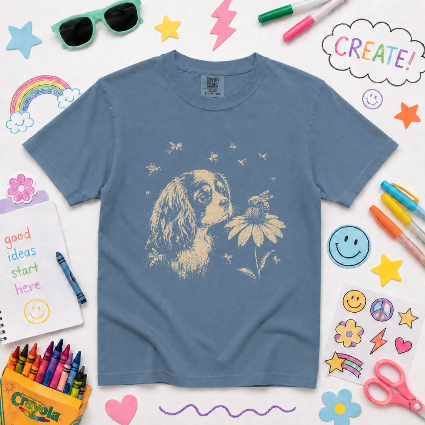 Youth Tshirt Blue Jean / XS Cavalier Spring Bumble Bee Unisex YOUTH TShirt