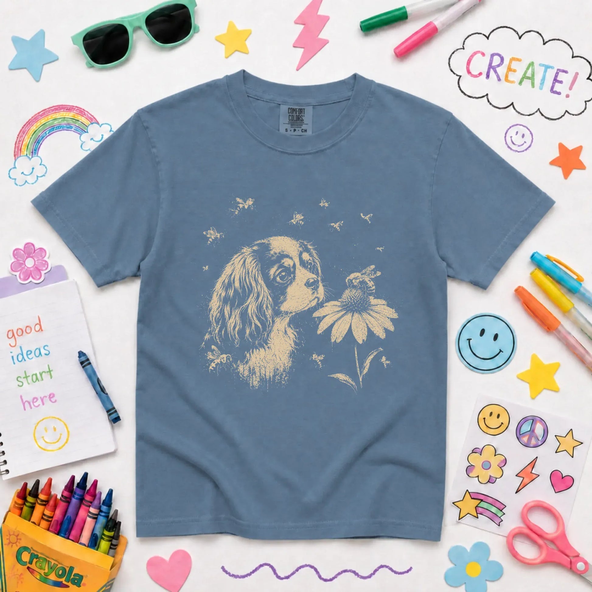 Youth Tshirt Blue Jean / XS Cavalier Spring Bumble Bee Unisex YOUTH TShirt