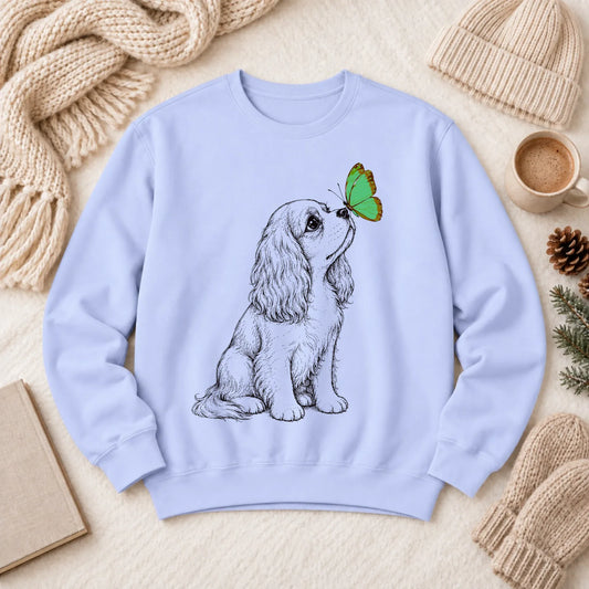 Cavalier Spring Butterfly Unisex Sweatshirt Hydrangea
