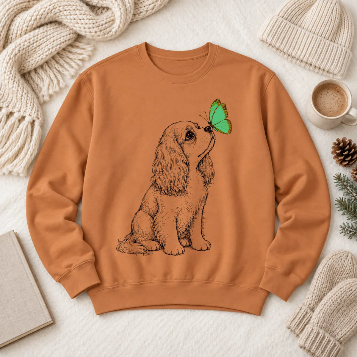 Cavalier Spring Butterfly Unisex Sweatshirt Yam