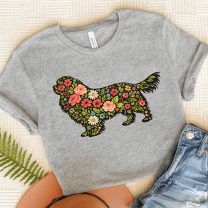 Cavalier Spring Floral Silhouette Unisex TShirt Athletic Heather