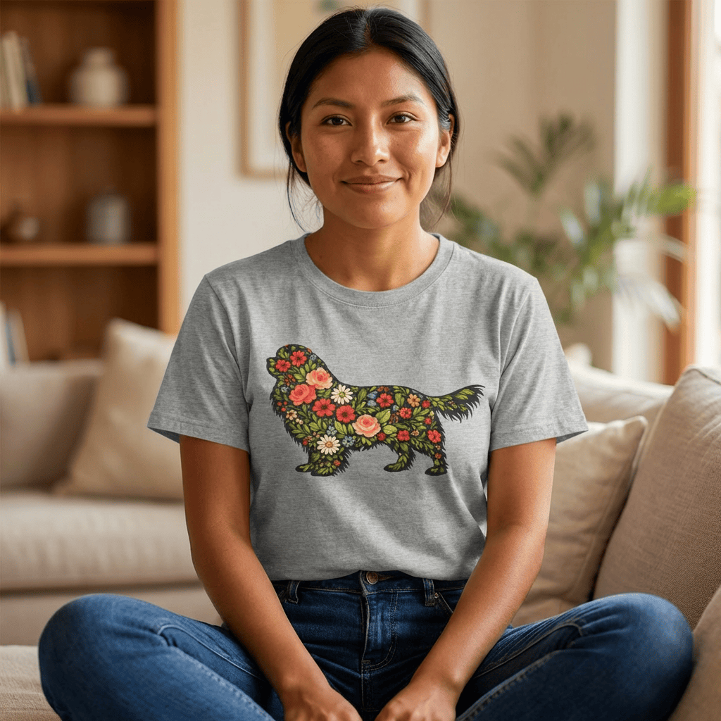 Cavalier Spring Floral Silhouette Unisex TShirt
