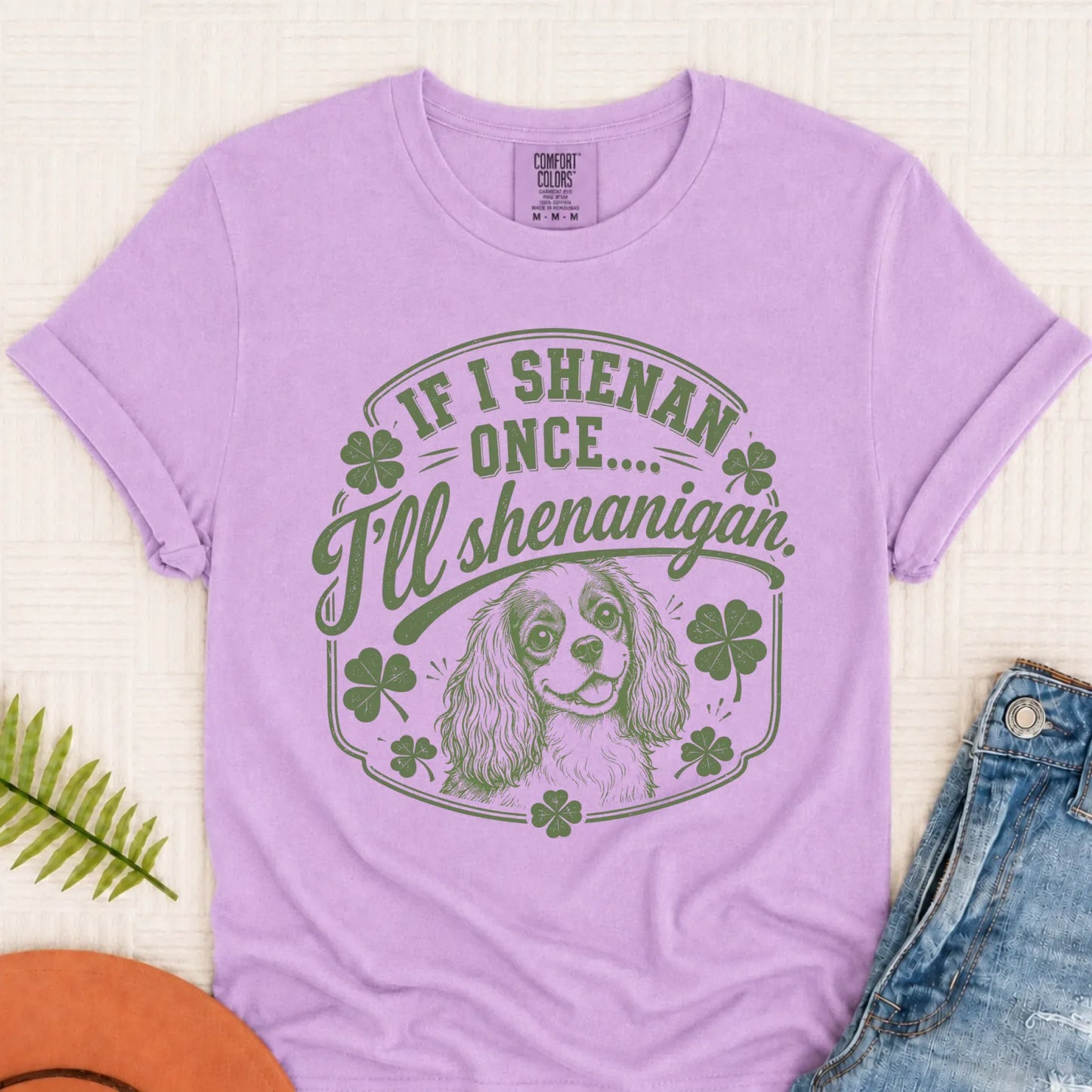 Cavalier St Patricks Day Shenanigans Unisex Tshirt Orchid