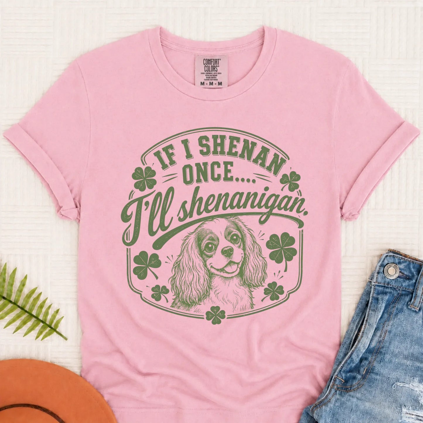 Cavalier St Patricks Day Shenanigans Unisex Tshirt Blossom