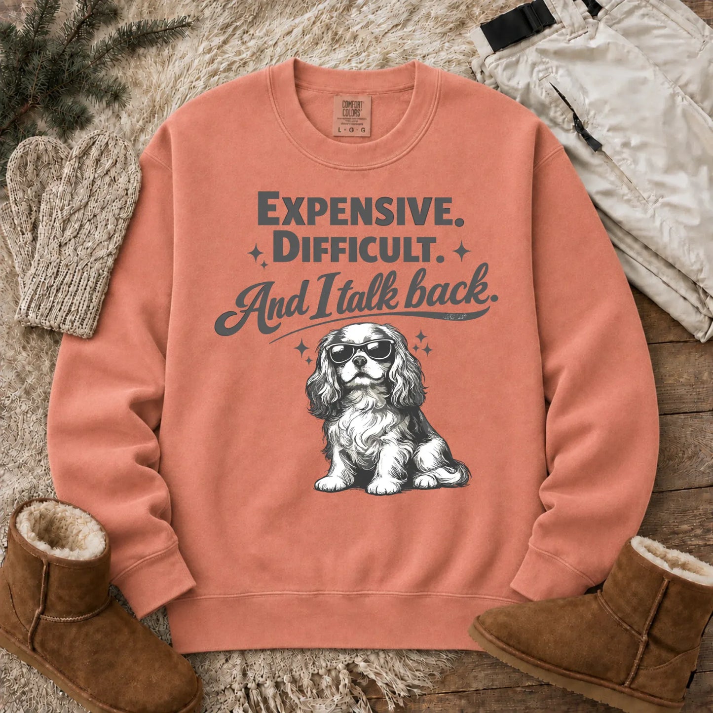 Cavalier Talk Back Funny Unisex Sweatshirt Terracotta