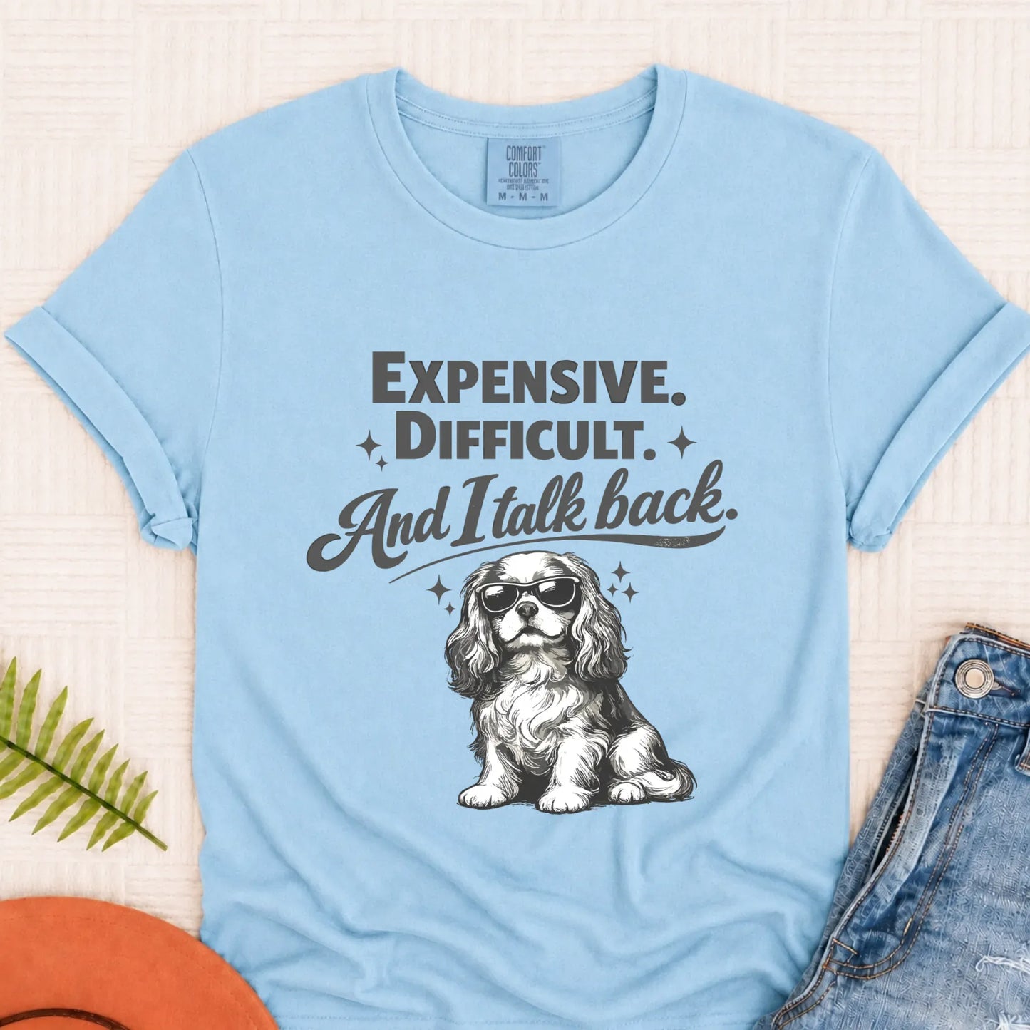 Cavalier Talk Back Funny Unisex TShirt Chambray