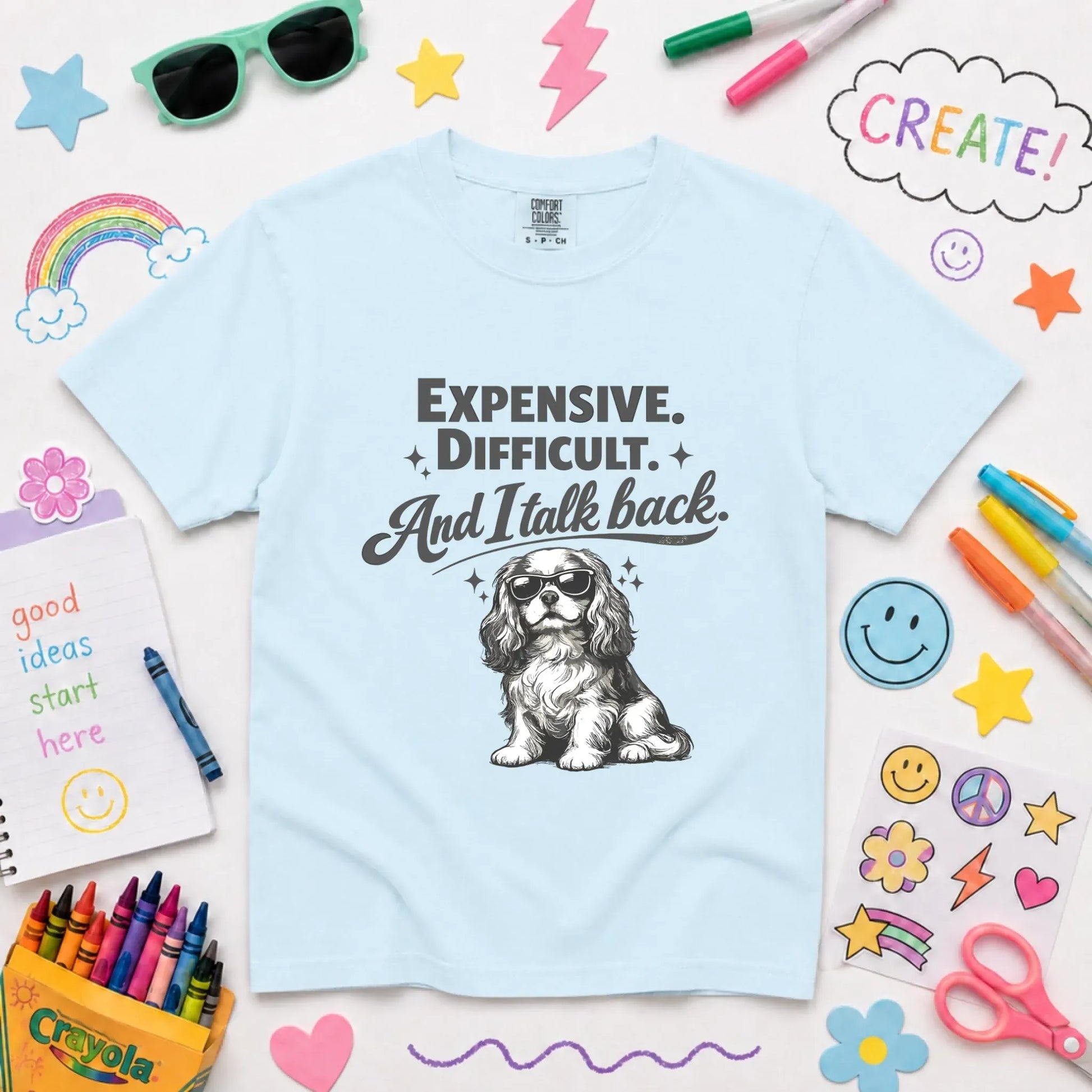 Cavalier Talk Back Funny Unisex YOUTH TShirt Chambray