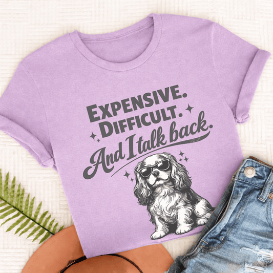 Cavalier Talk Back Snark Unisex TShirt Comfort Colors Orchid