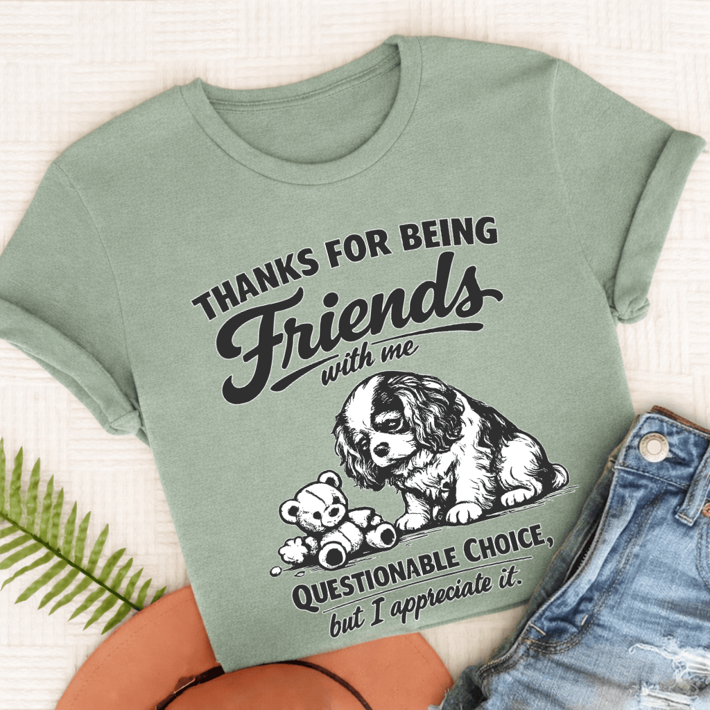 Cavalier Thanks Friends Unisex TShirt Comfort Colors Bay