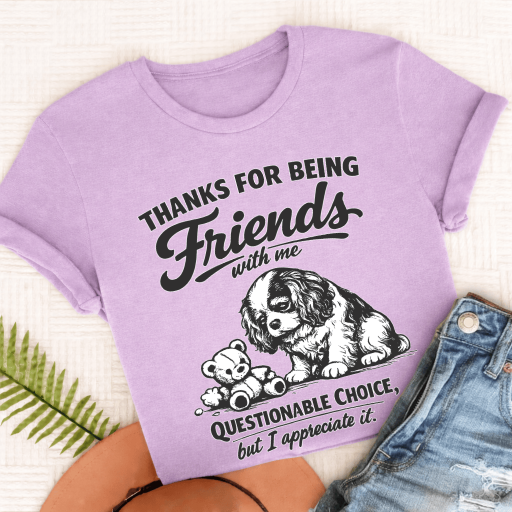 Cavalier Thanks Friends Unisex TShirt Comfort Colors Orchid