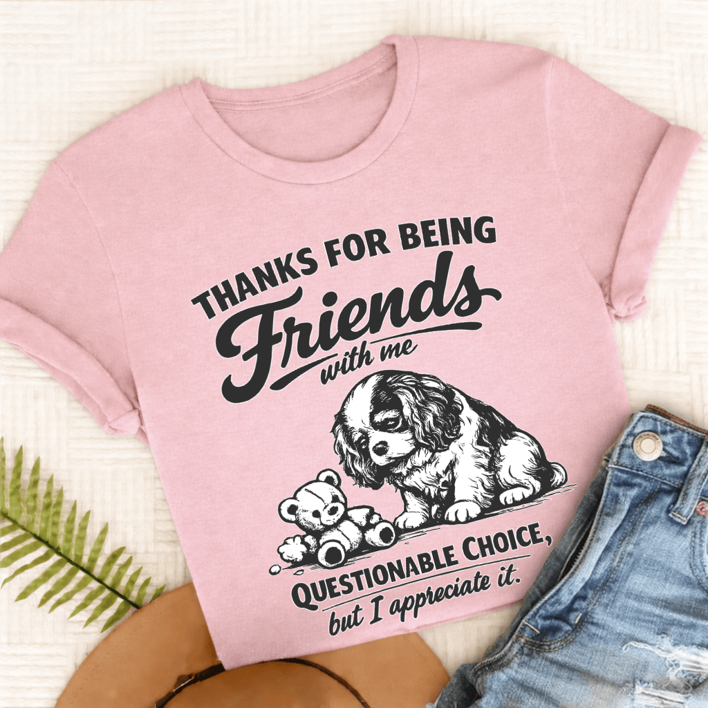 Cavalier Thanks Friends Unisex TShirt Comfort Colors Blossom