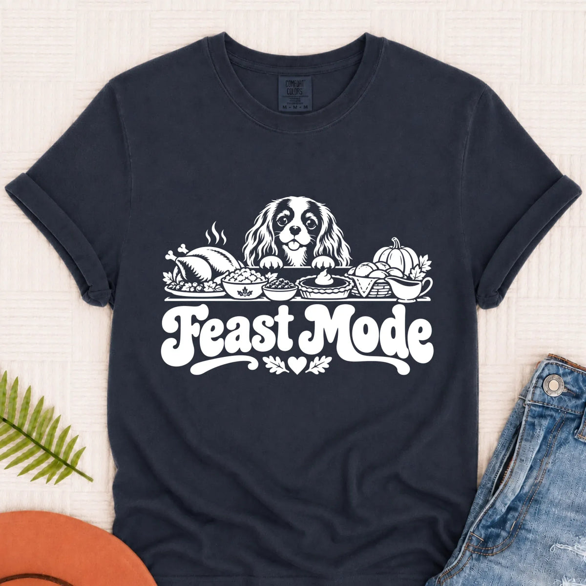 Cavalier Thanksgiving Holiday Feast Unisex TShirt Navy