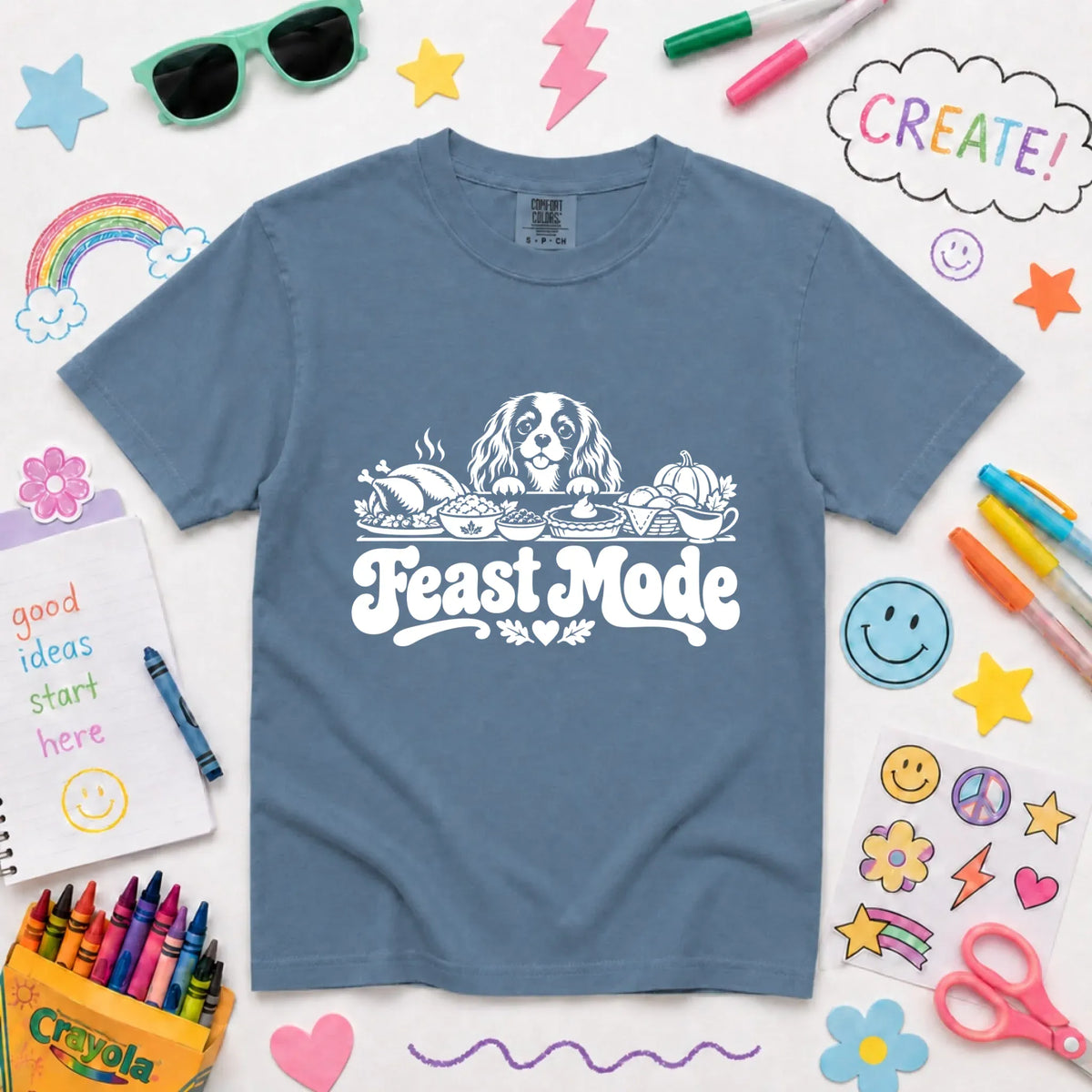Youth Tshirt Blue Jean / XS Cavalier Thanksgiving Holiday Feast Unisex YOUTH TShirt
