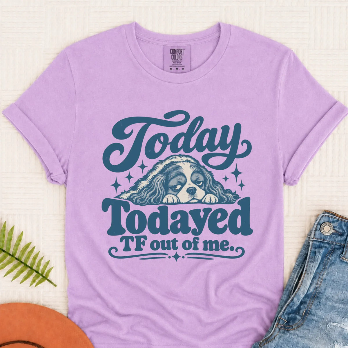 Cavalier Tired Day Snark Unisex TShirt Orchid