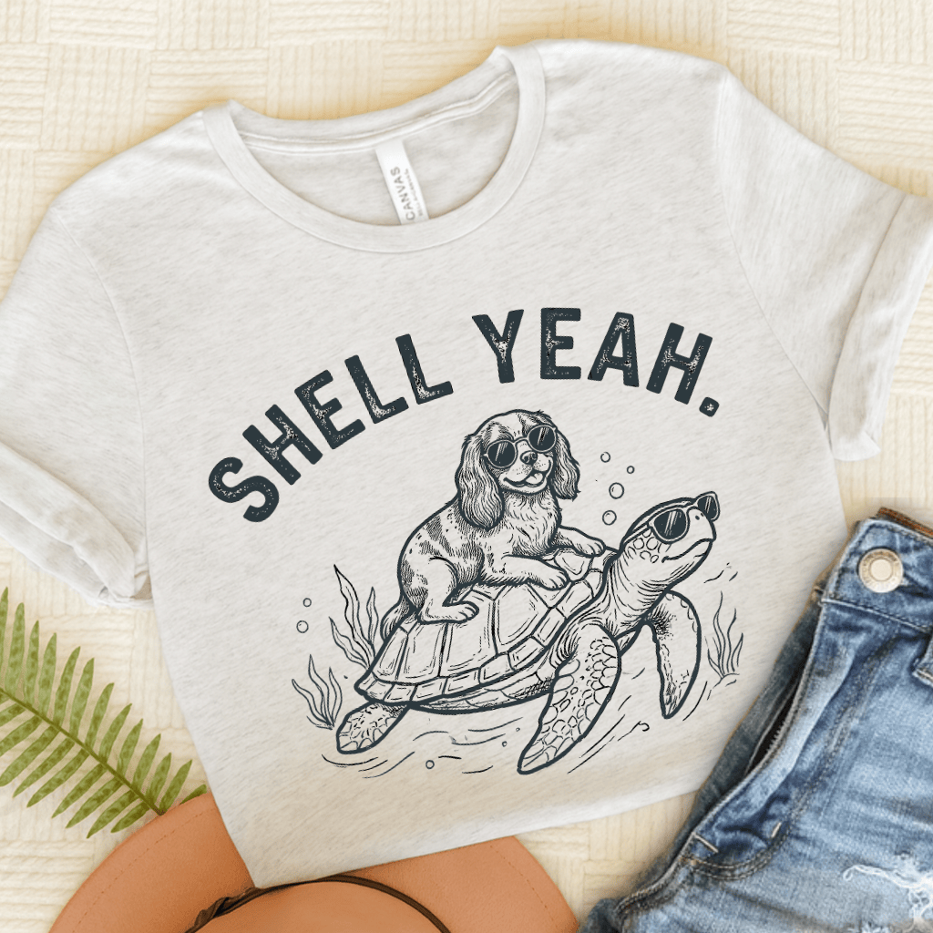 Cavalier Turtle Ocean Unisex TShirt Ash