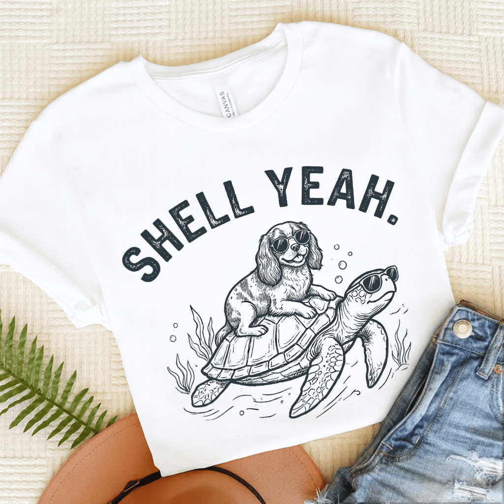 Cavalier Turtle Ocean Unisex TShirt White