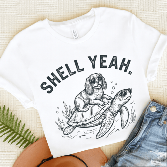 Cavalier Turtle Ocean Unisex TShirt White