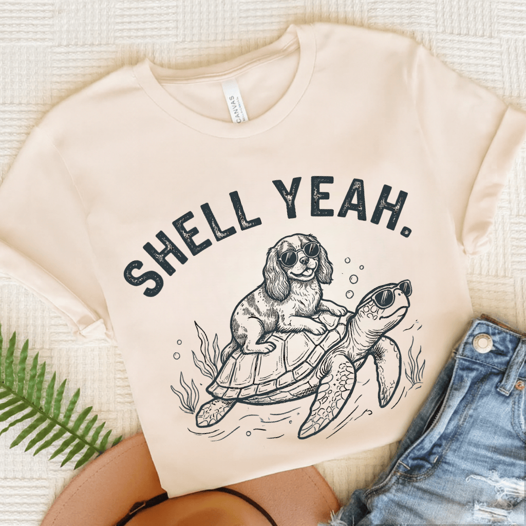 Cavalier Turtle Ocean Unisex TShirt Natural