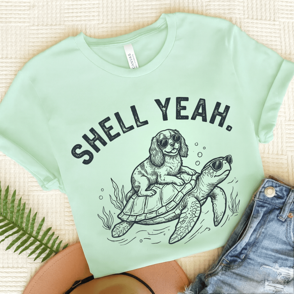 Cavalier Turtle Ocean Unisex TShirt Heather Mint