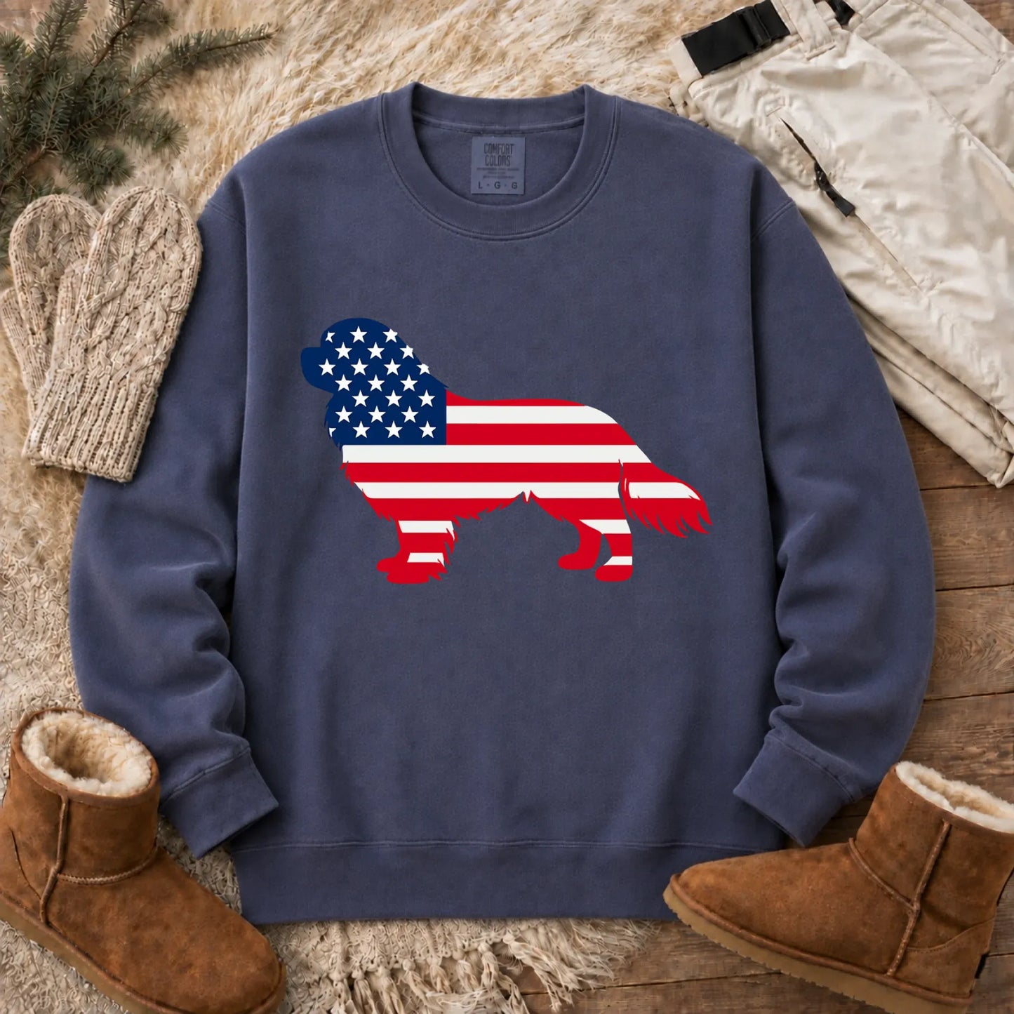 Cavalier US American Flag Silhouette Unisex Sweatshirt Denim