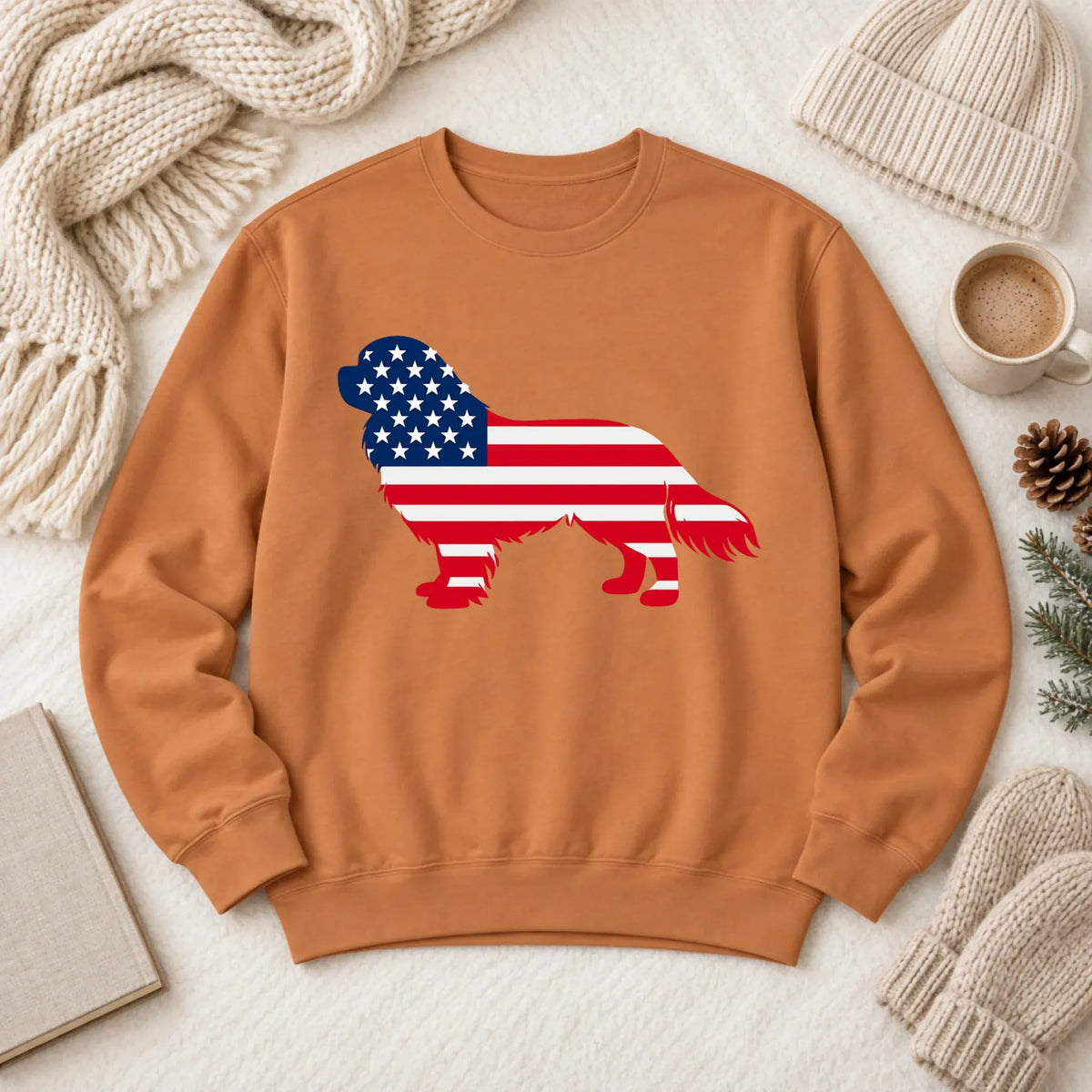 Cavalier US American Flag Silhouette Unisex Sweatshirt Yam
