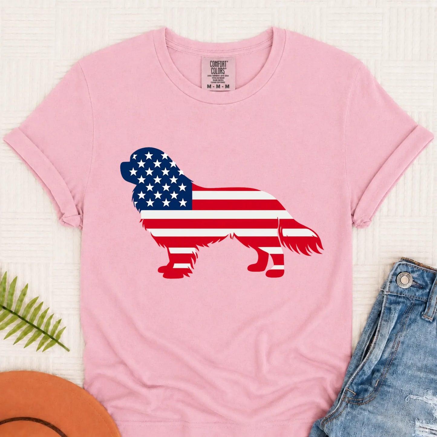 Cavalier US American Flag Silhouette Unisex TShirt Blossom