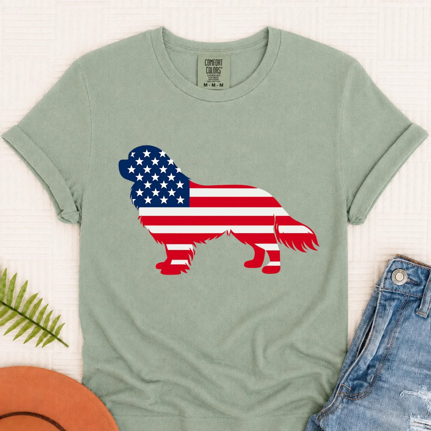 Cavalier US American Flag Silhouette Unisex TShirt Bay