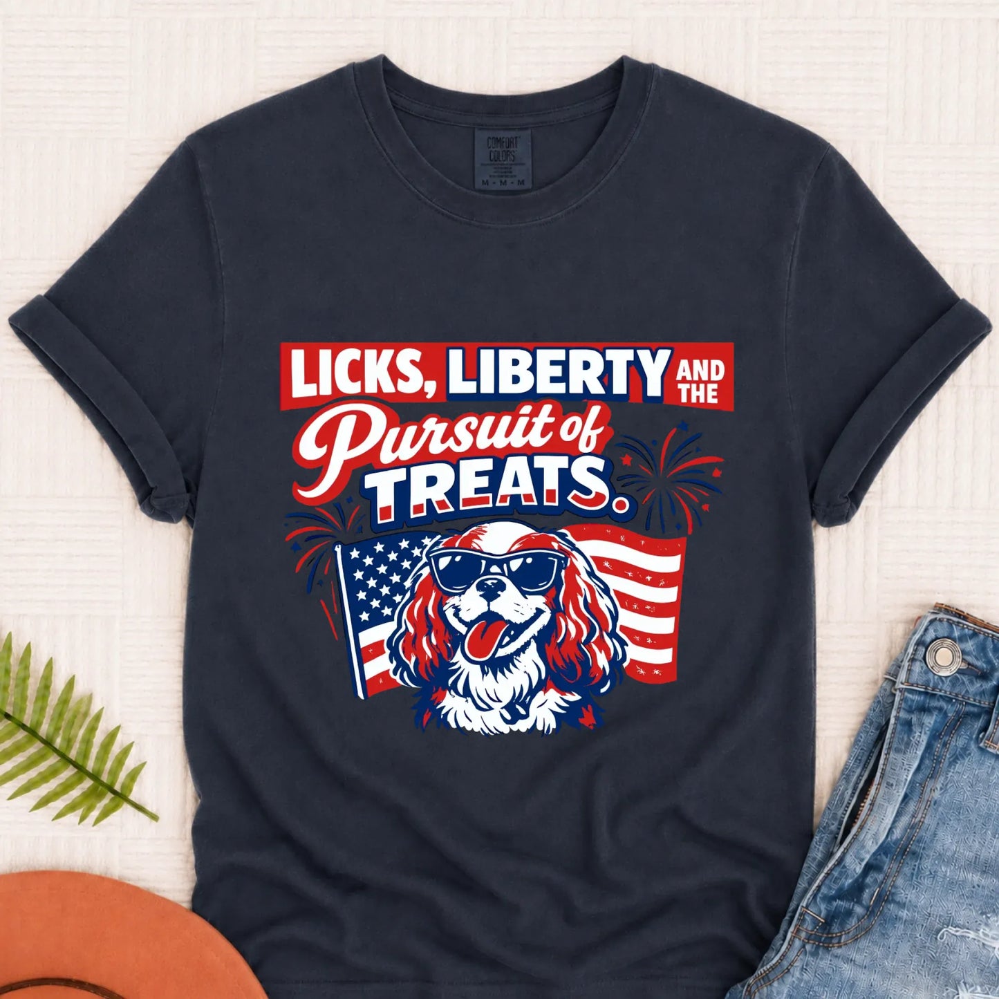 Cavalier USA Licks and Liberty Unisex TShirt Navy