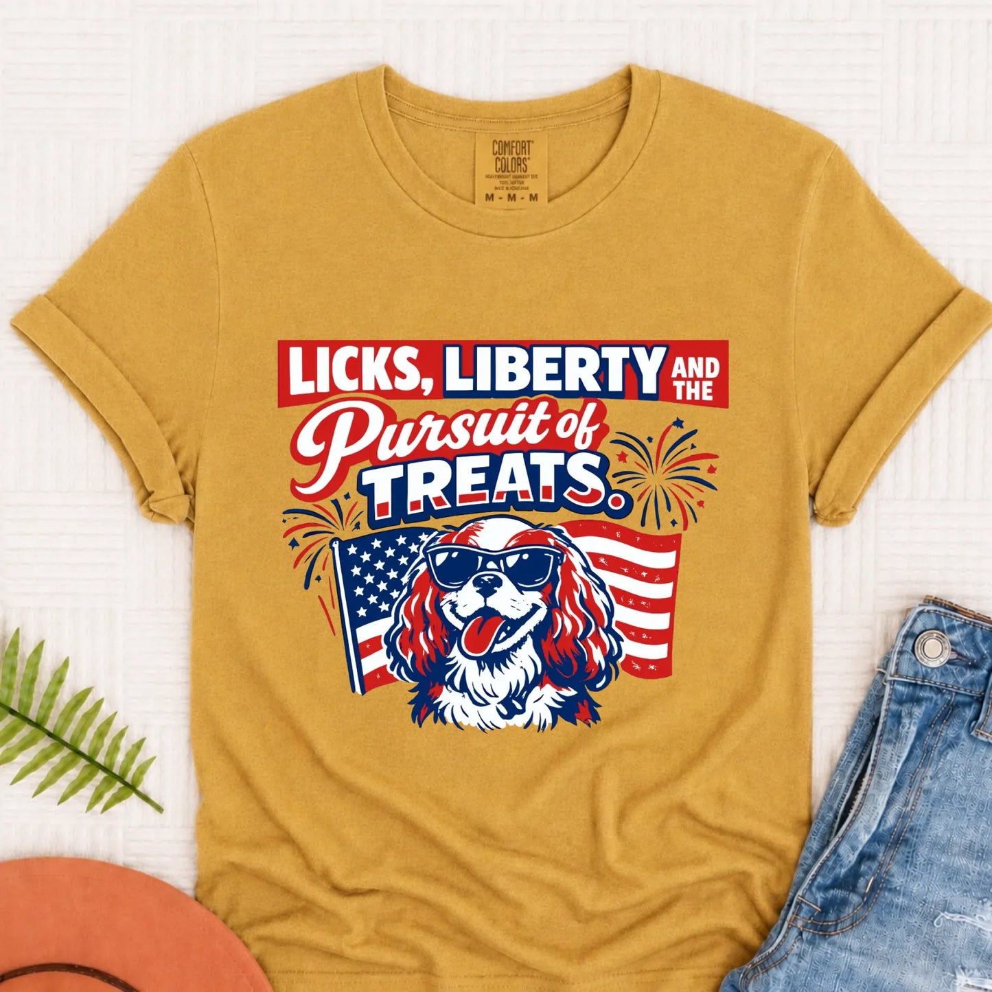 Cavalier USA Licks and Liberty Unisex TShirt Mustard