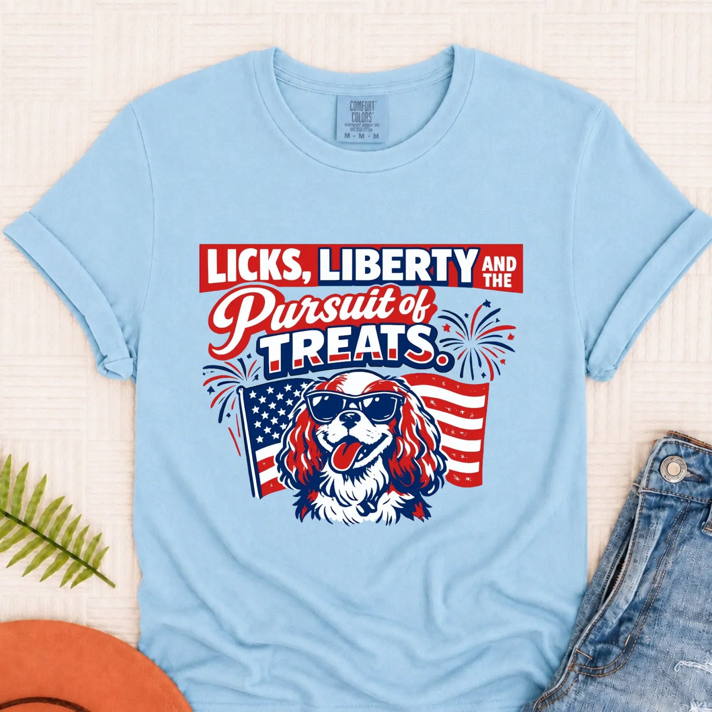 Cavalier USA Licks and Liberty Unisex TShirt Chambray