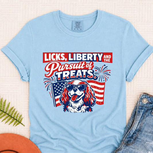 Cavalier USA Licks and Liberty Unisex TShirt Chambray