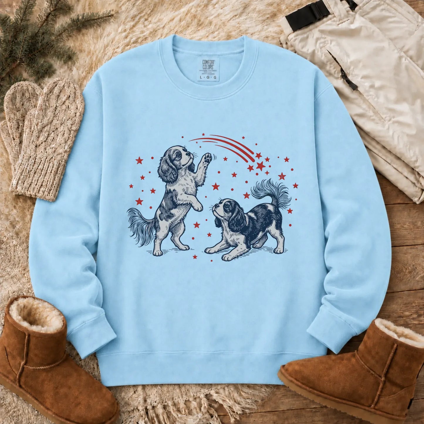 Cavalier USA Stars Patriotic Unisex Sweatshirt Chambray