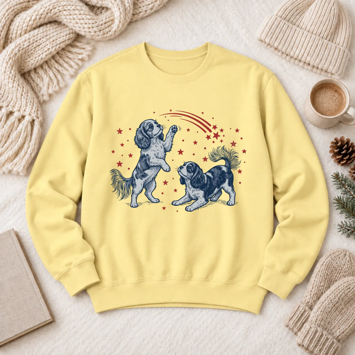 Cavalier USA Stars Patriotic Unisex Sweatshirt Butter