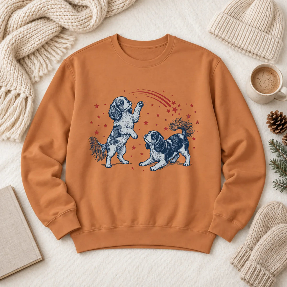 Cavalier USA Stars Patriotic Unisex Sweatshirt Yam