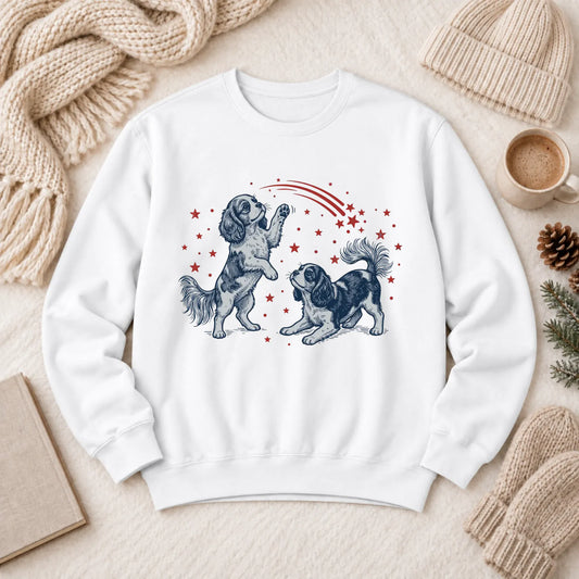 Cavalier USA Stars Patriotic Unisex Sweatshirt White