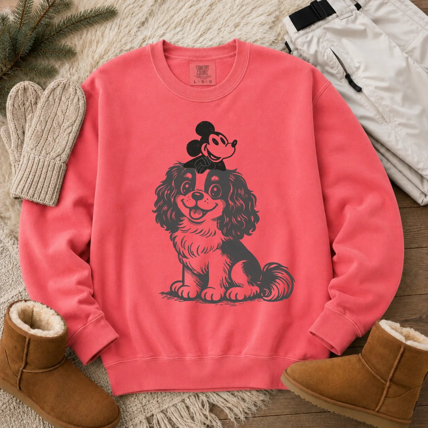 Cavalier Vintage Cartoon Mouse Unisex Sweatshirt Watermelon