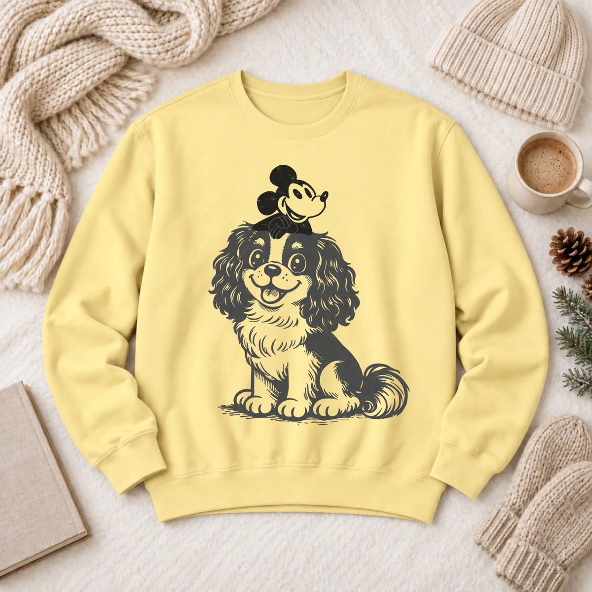 Cavalier Vintage Cartoon Mouse Unisex Sweatshirt Butter