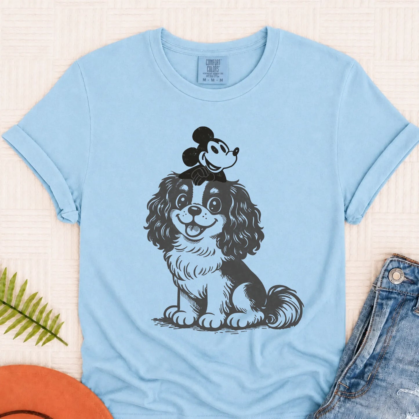 Cavalier Vintage Cartoon Mouse Unisex TShirt Chambray