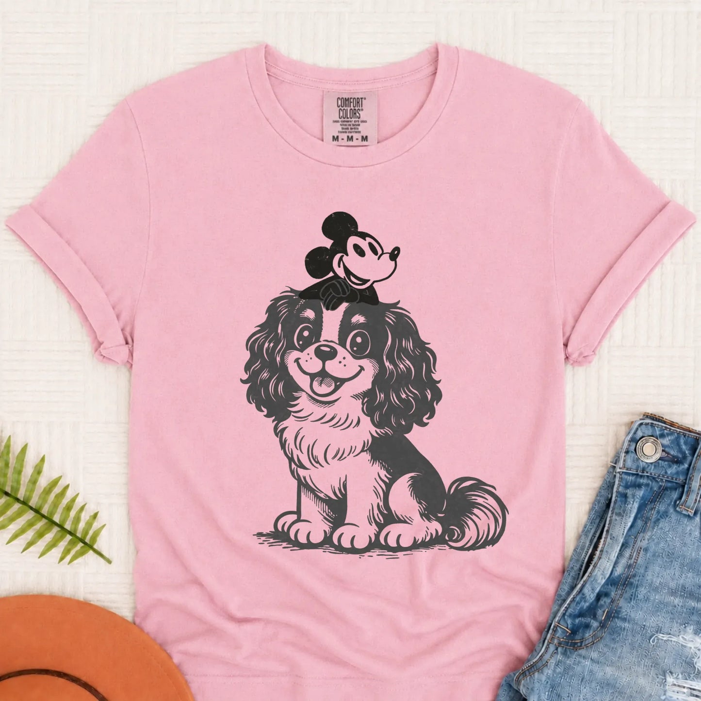 Cavalier Vintage Cartoon Mouse Unisex TShirt Blossom