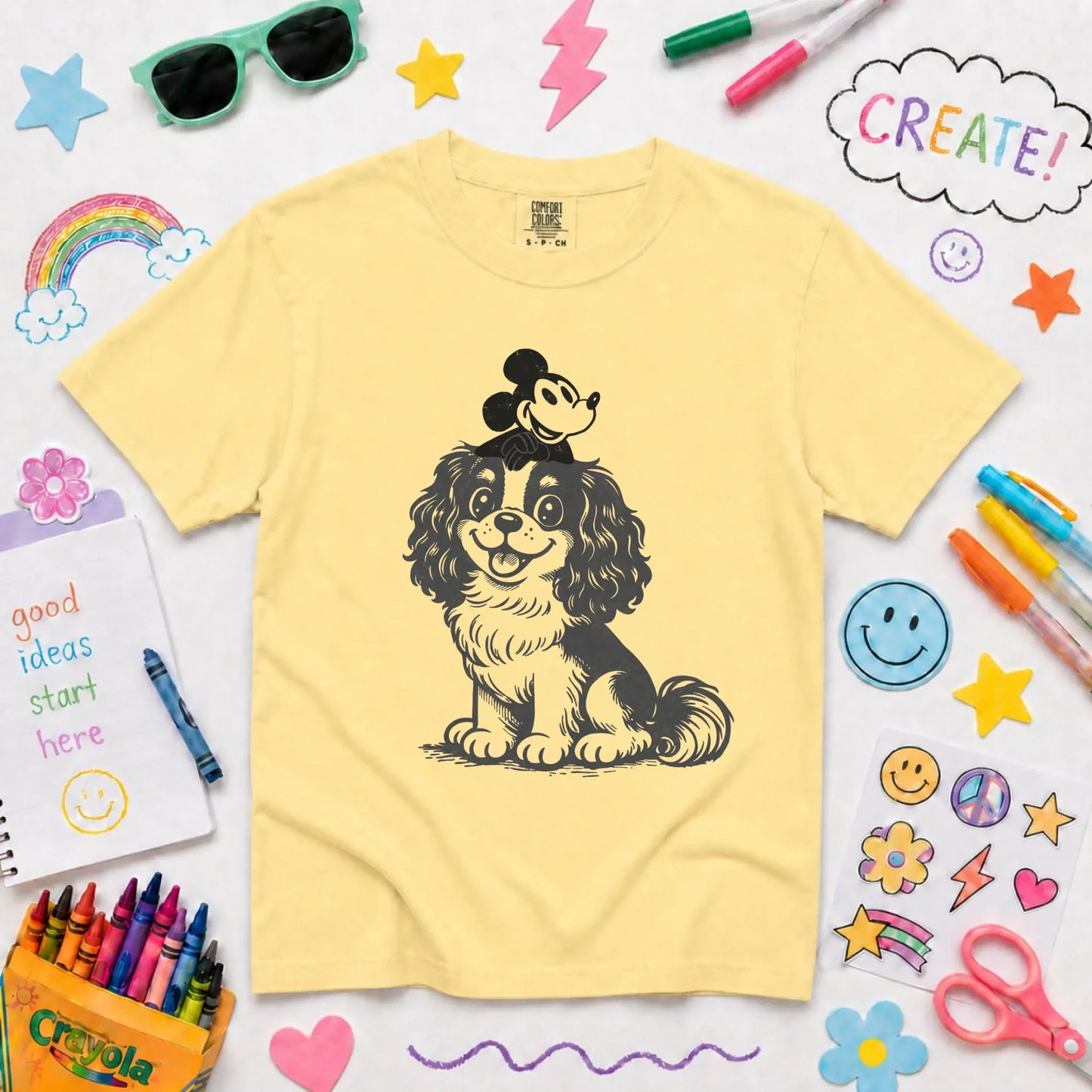 Cavalier Vintage Cartoon Mouse Unisex Youth TShirt Pepper