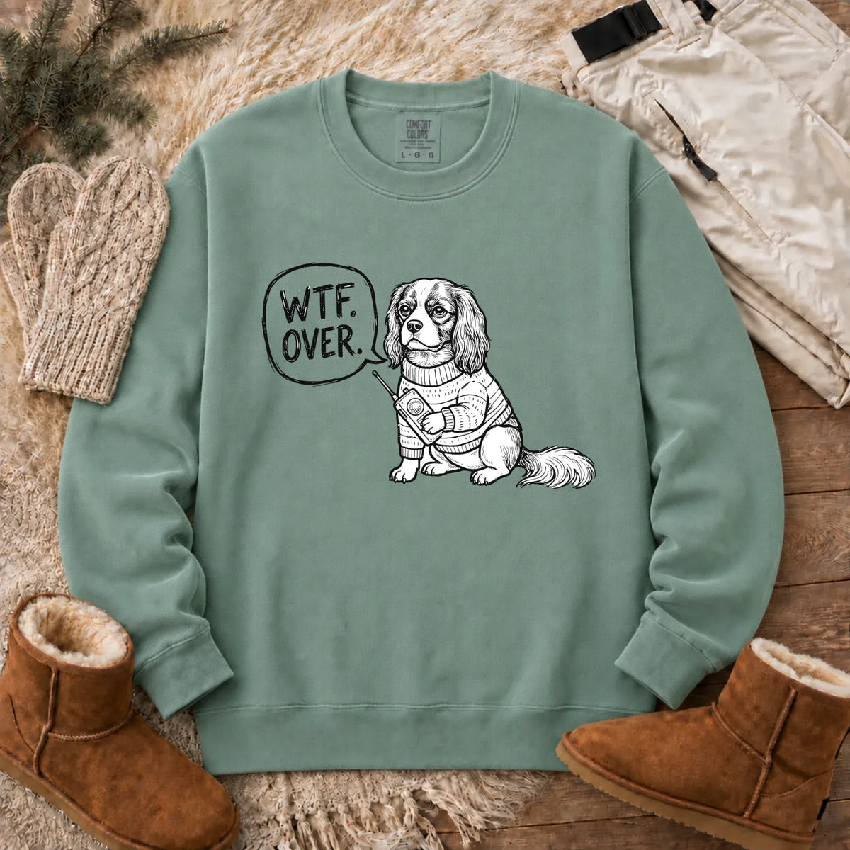 Sweatshirt Light Green / S Cavalier Walkie Talkie Political Unisex Sweatshirt