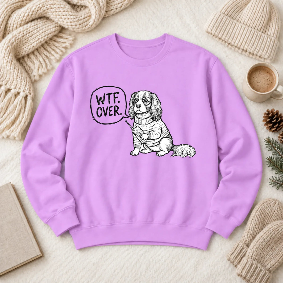 Cavalier Walkie Talkie Political Unisex Sweatshirt Neon Violet