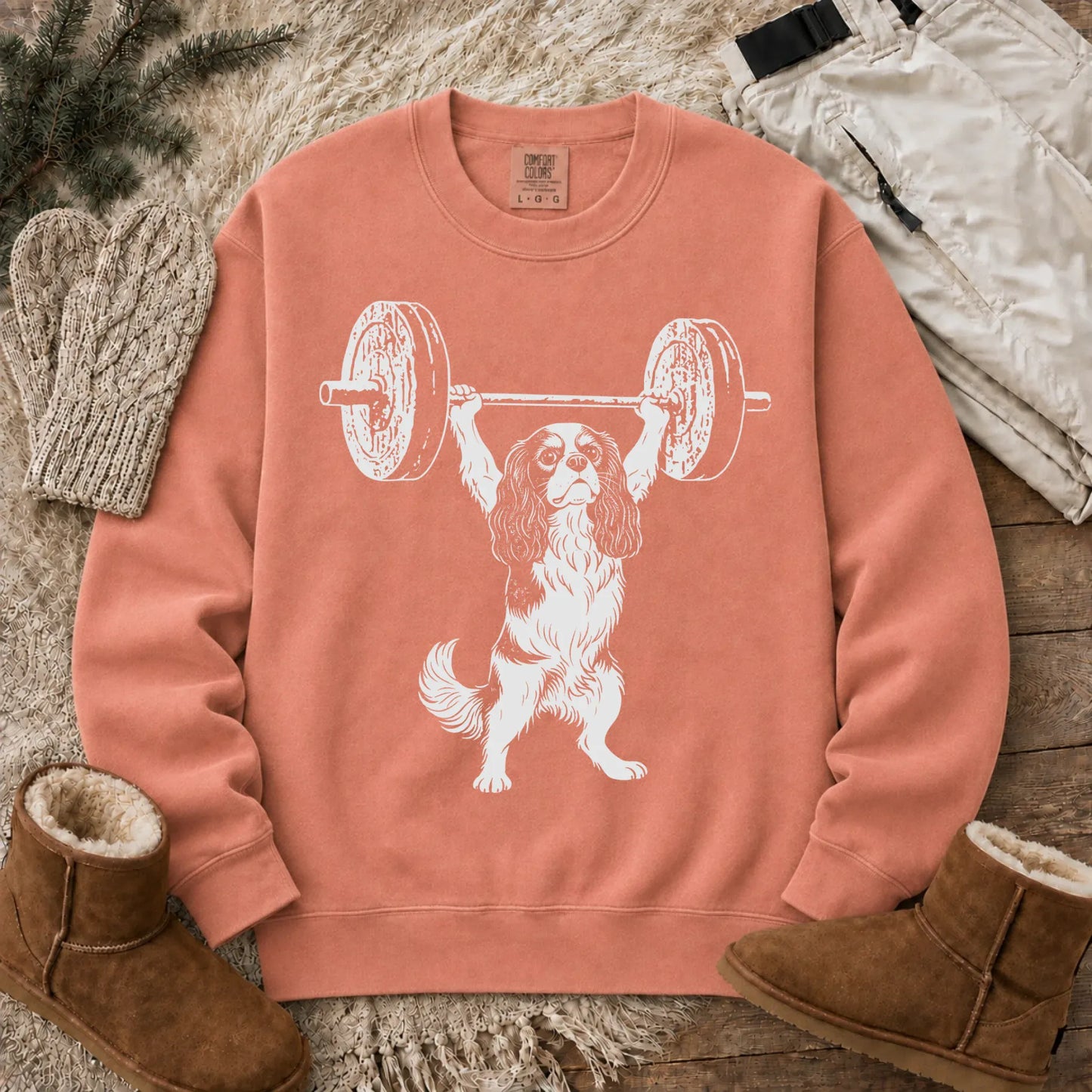 Cavalier Weight Training Fitness Unisex Sweatshirt Terracotta