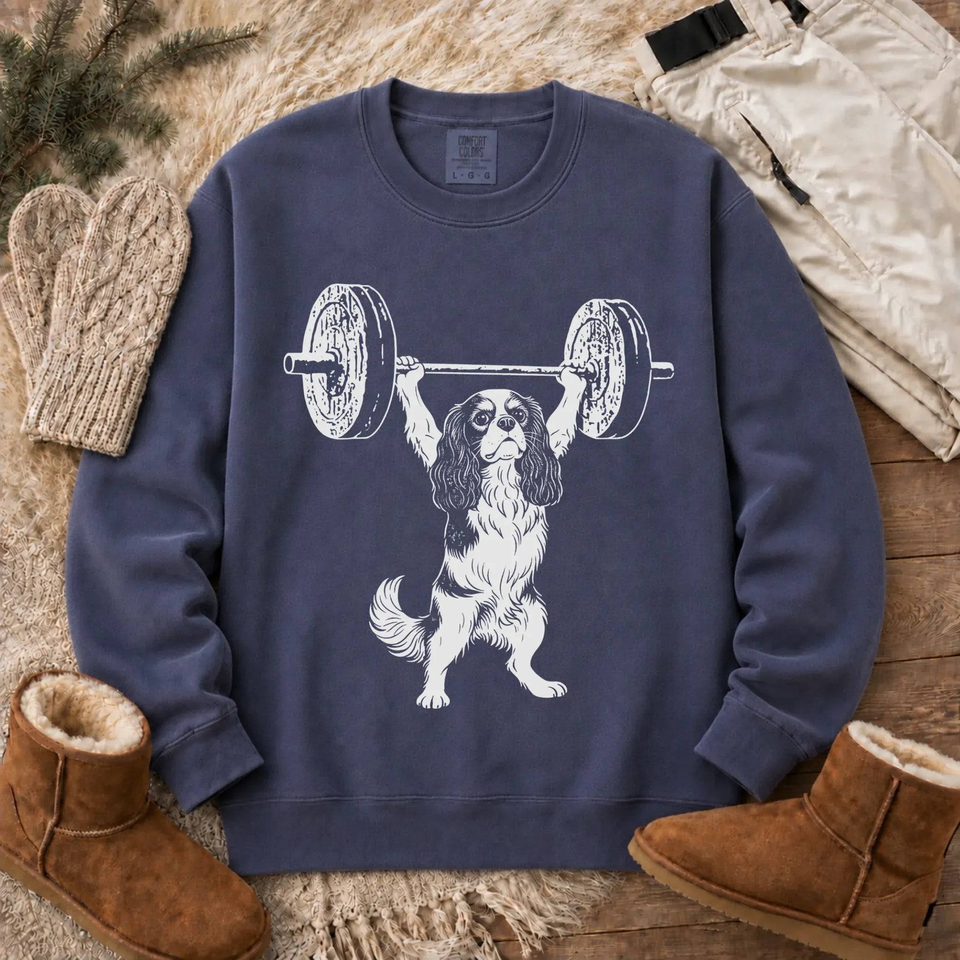 Cavalier Weight Training Fitness Unisex Sweatshirt Denim