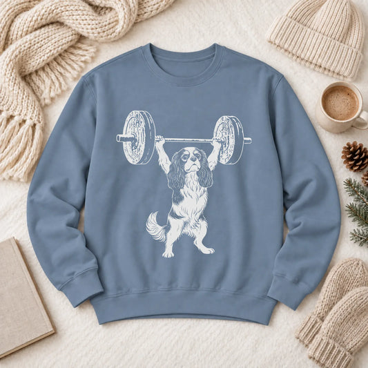 Cavalier Weight Training Fitness Unisex Sweatshirt Blue Jean