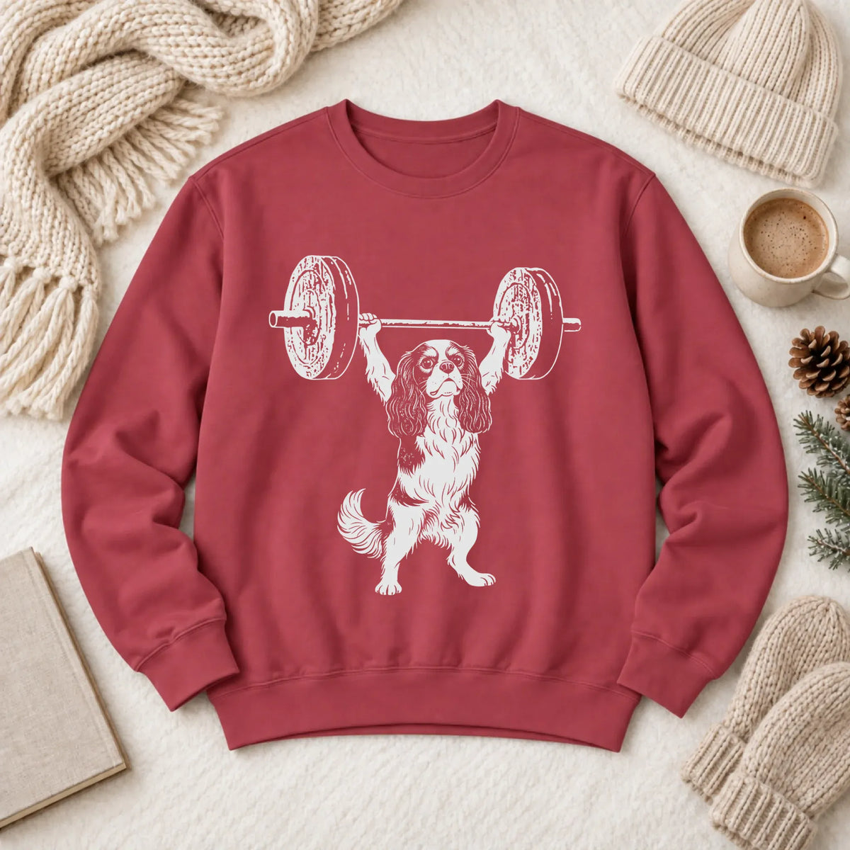 Cavalier Weight Training Fitness Unisex Sweatshirt Crimson