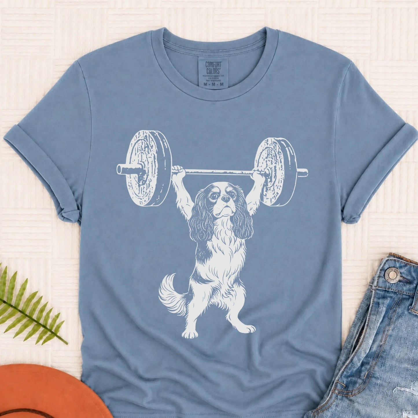 Cavalier Weight Training Fitness Unisex TShirt Blue Jean